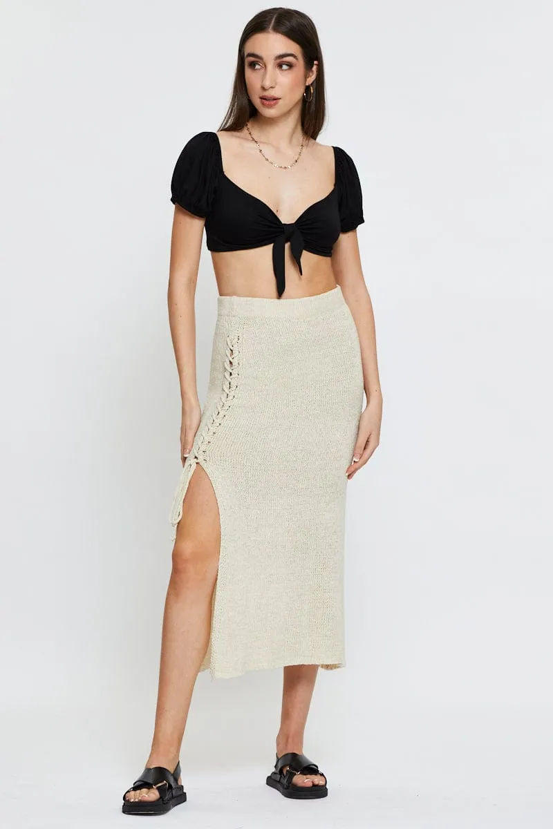 Black Slinky Top Short Sleeve Crop