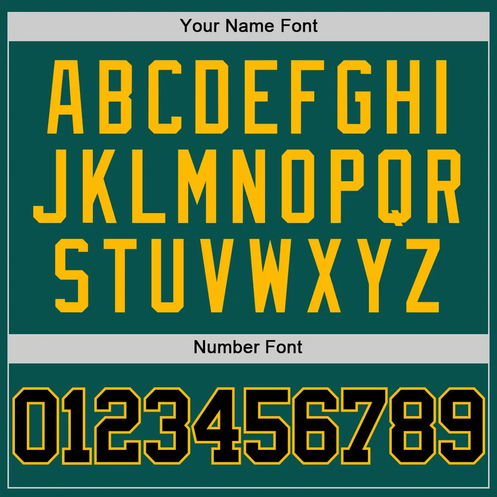 Custom Midnight Green Black-Gold Authentic Basketball Jersey