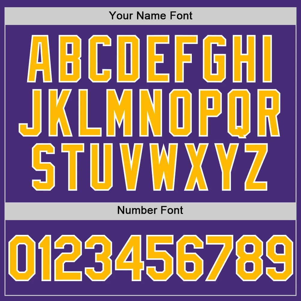 Custom Purple Gold-White Authentic Sleeveless Baseball Jersey
