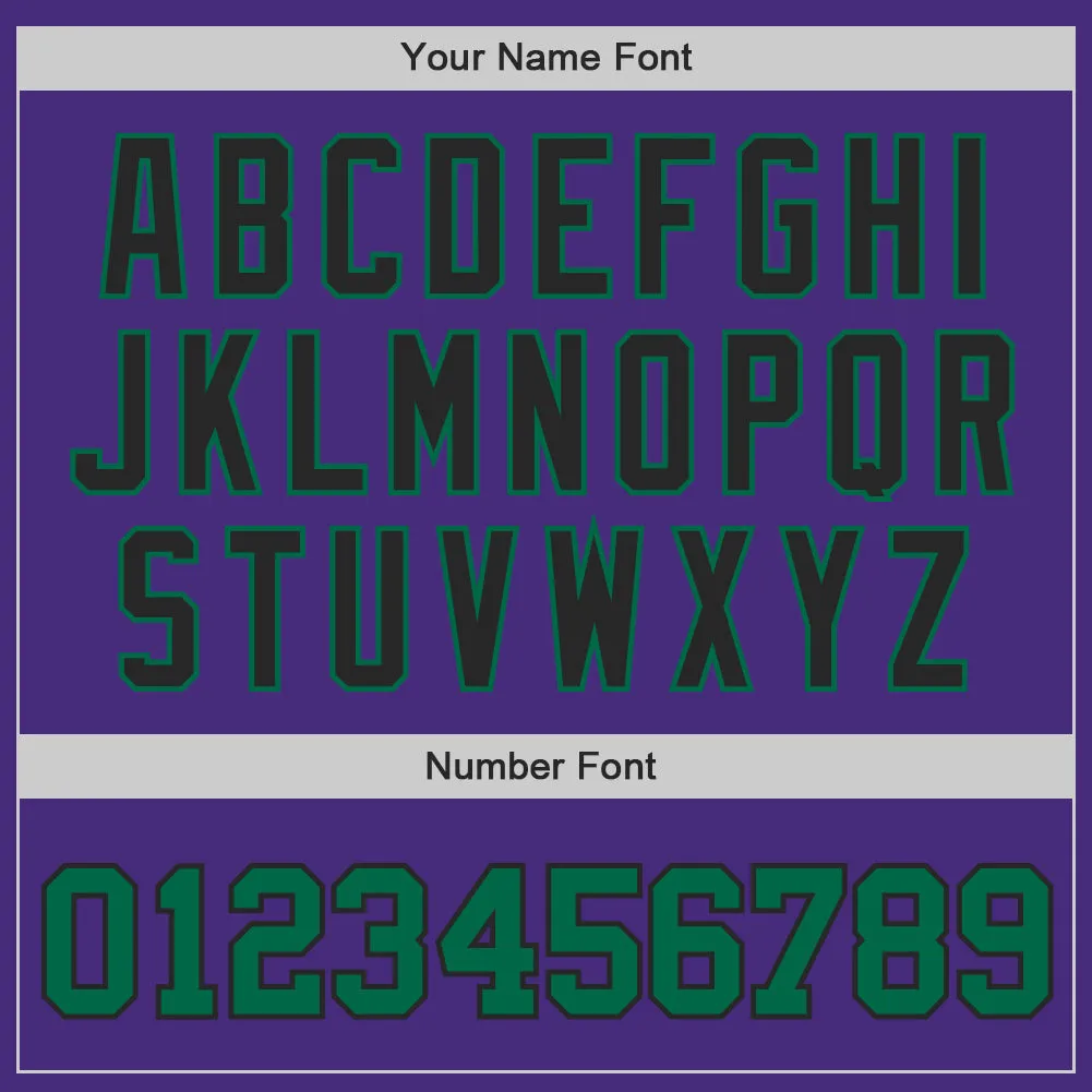 Custom Purple Kelly Green-Black Authentic Baseball Jersey