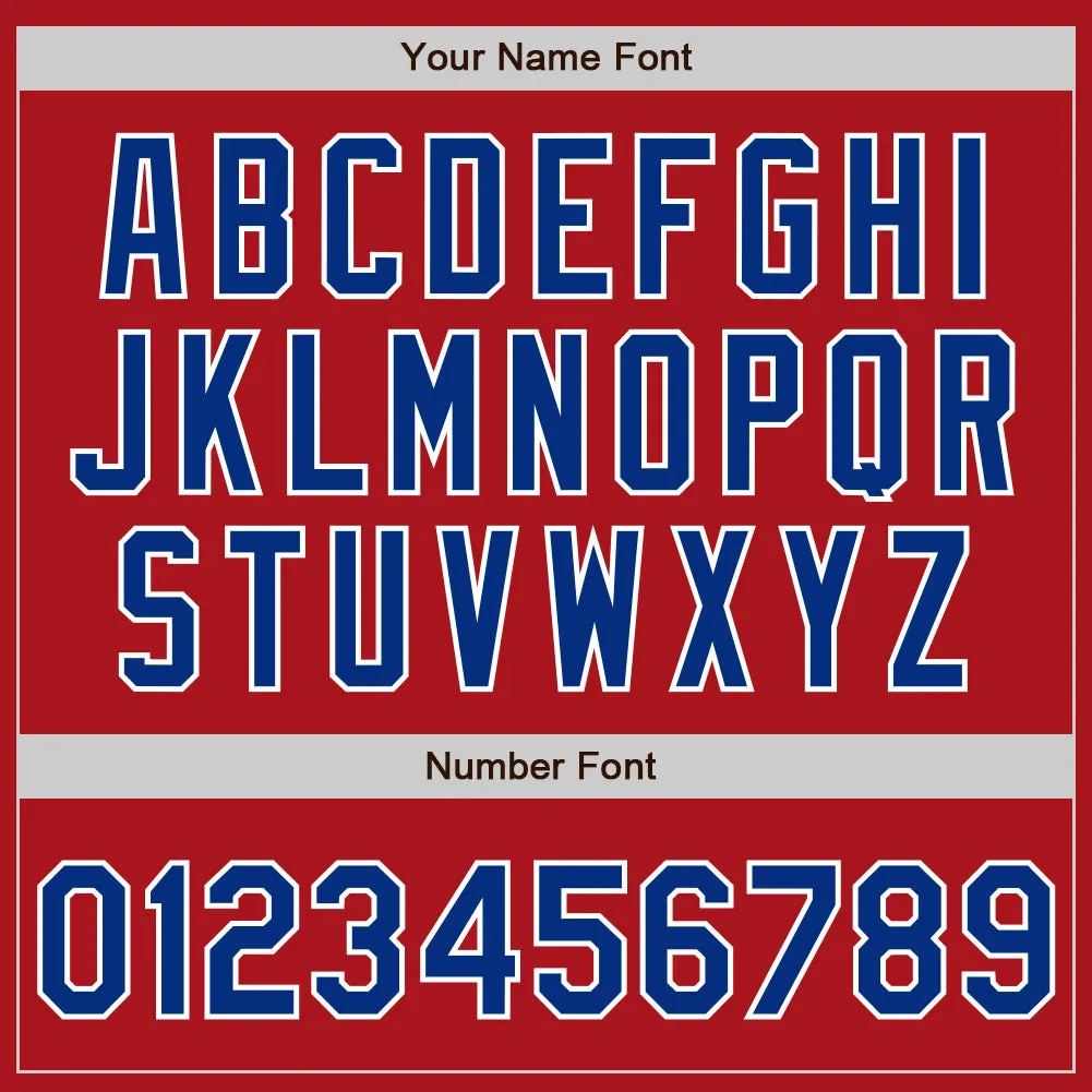 Custom Red Royal-White Authentic Baseball Jersey