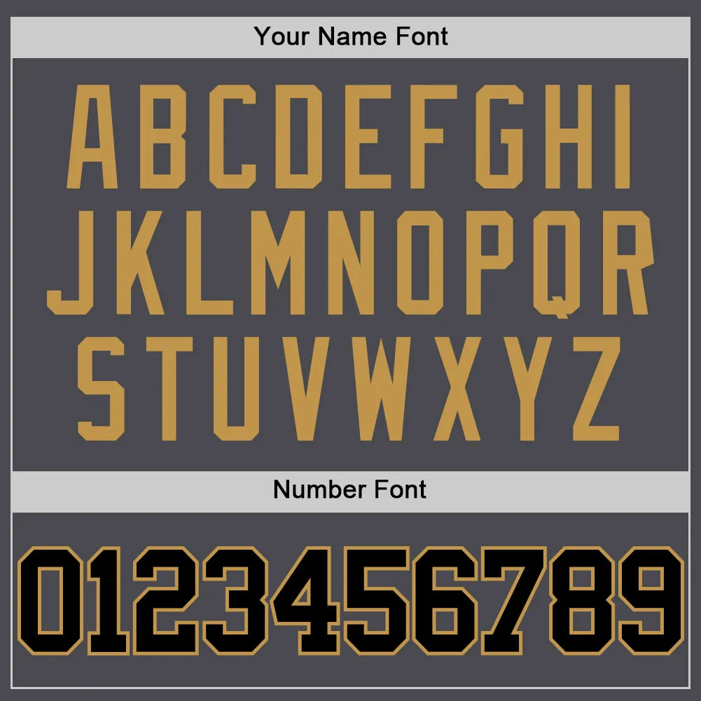 Custom Steel Gray Black-Old Gold Authentic Basketball Jersey