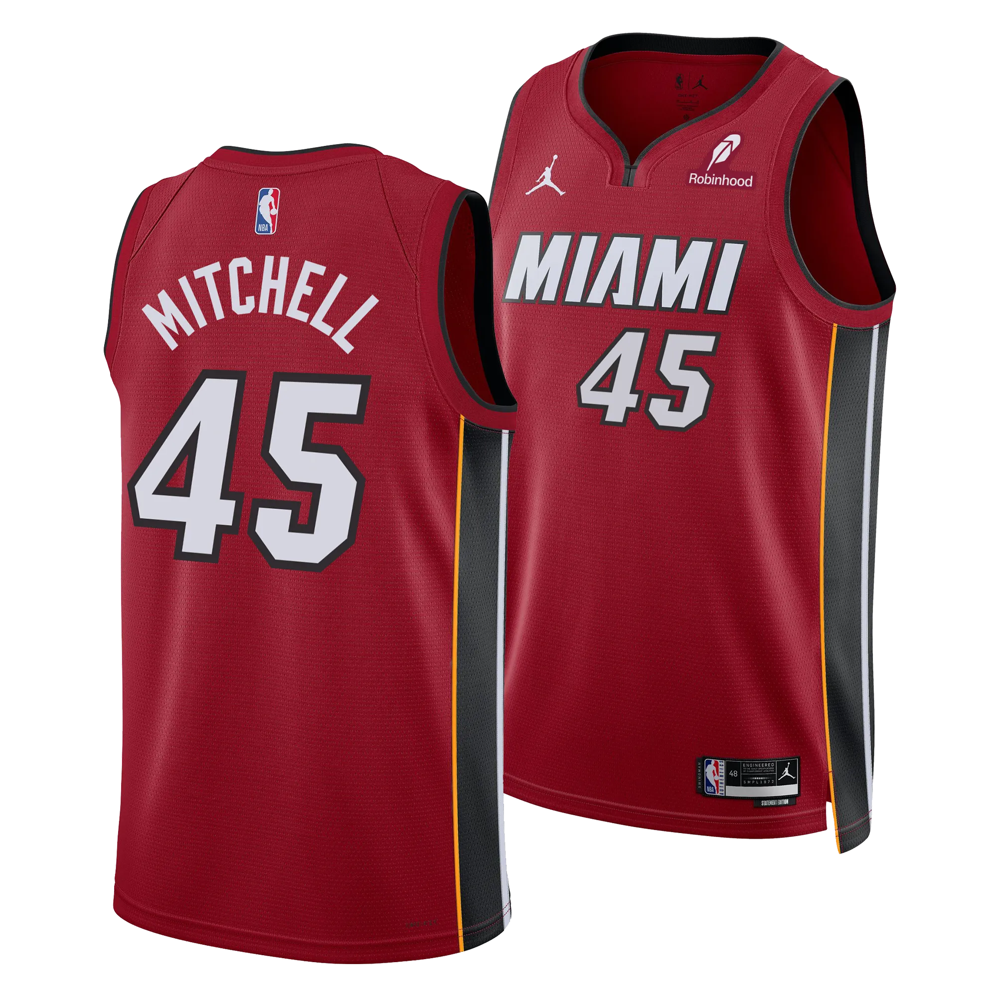 Davion Mitchell Nike Jordan Brand Miami HEAT Statement Red Swingman Jersey