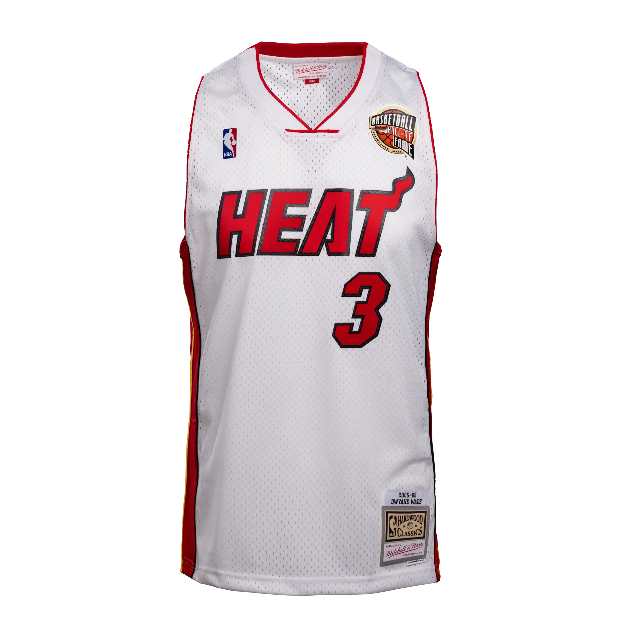 Dwyane Wade Mitchell & Ness Miami HEAT 2005-06 White Swingman Jersey - HOF Edition