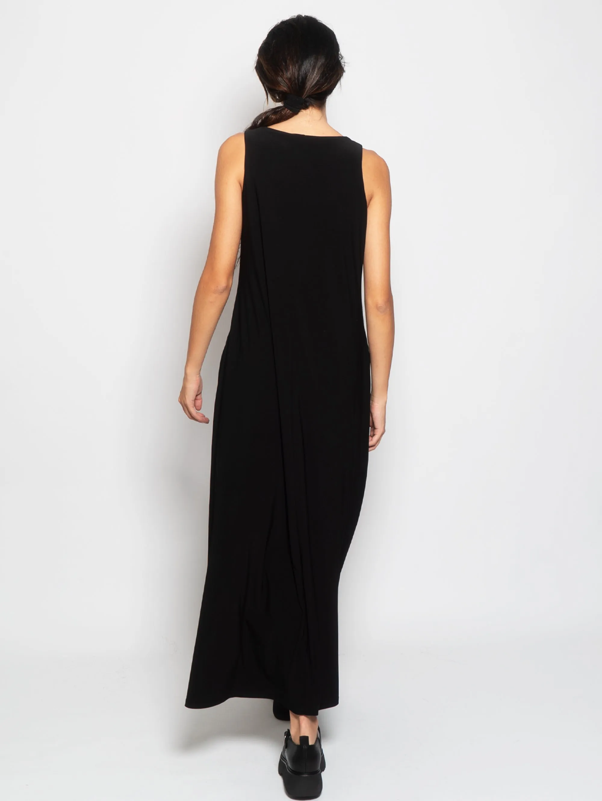 Flared Dress in Black Jersey