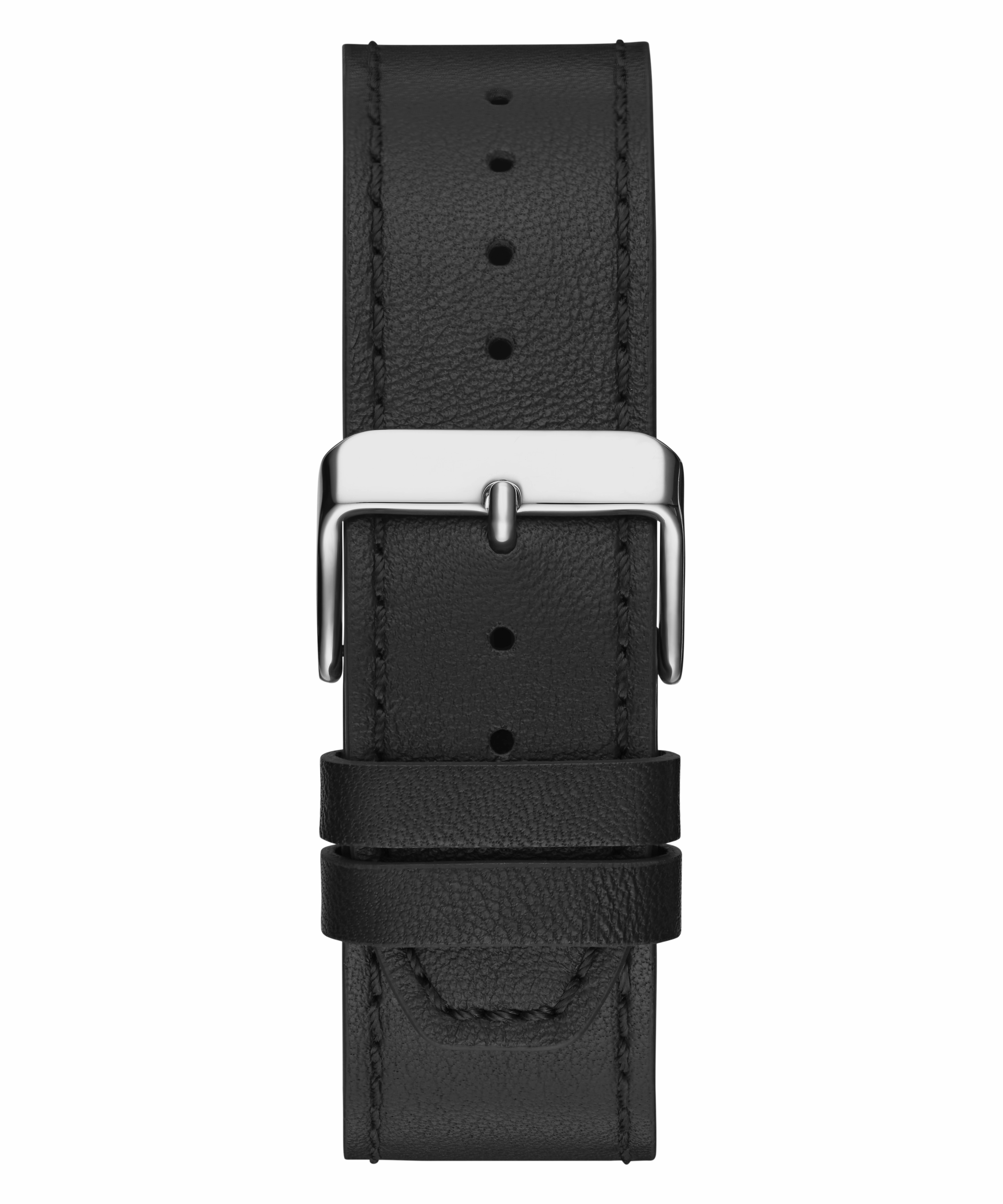 GUESS Mens Black Silver Tone Multi-function Watch