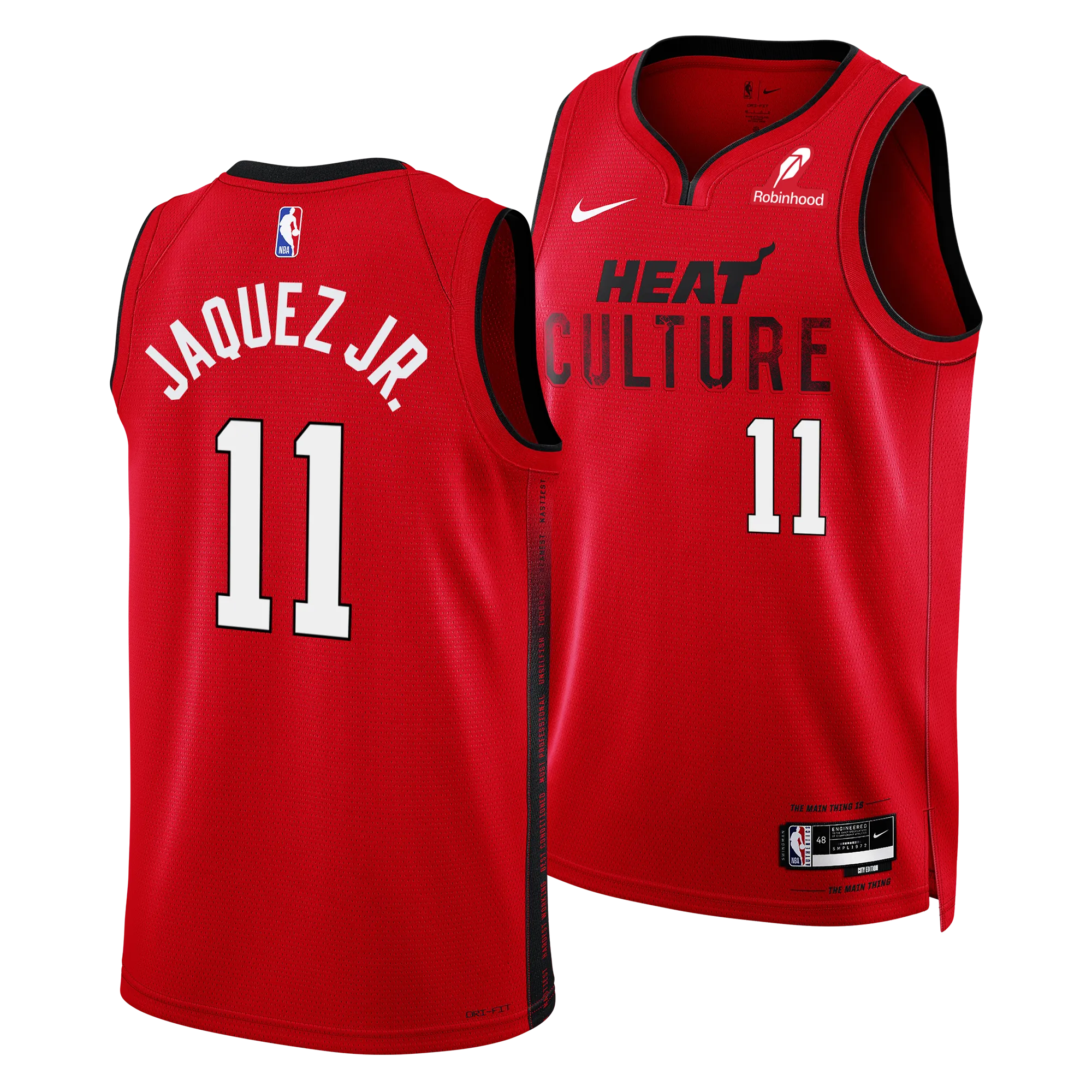 Jaime Jaquez Jr. Nike HEAT Culture: Blood Red Swingman Jersey