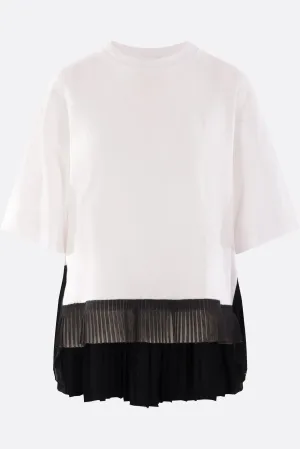 jersey t-shirt with pleated hem