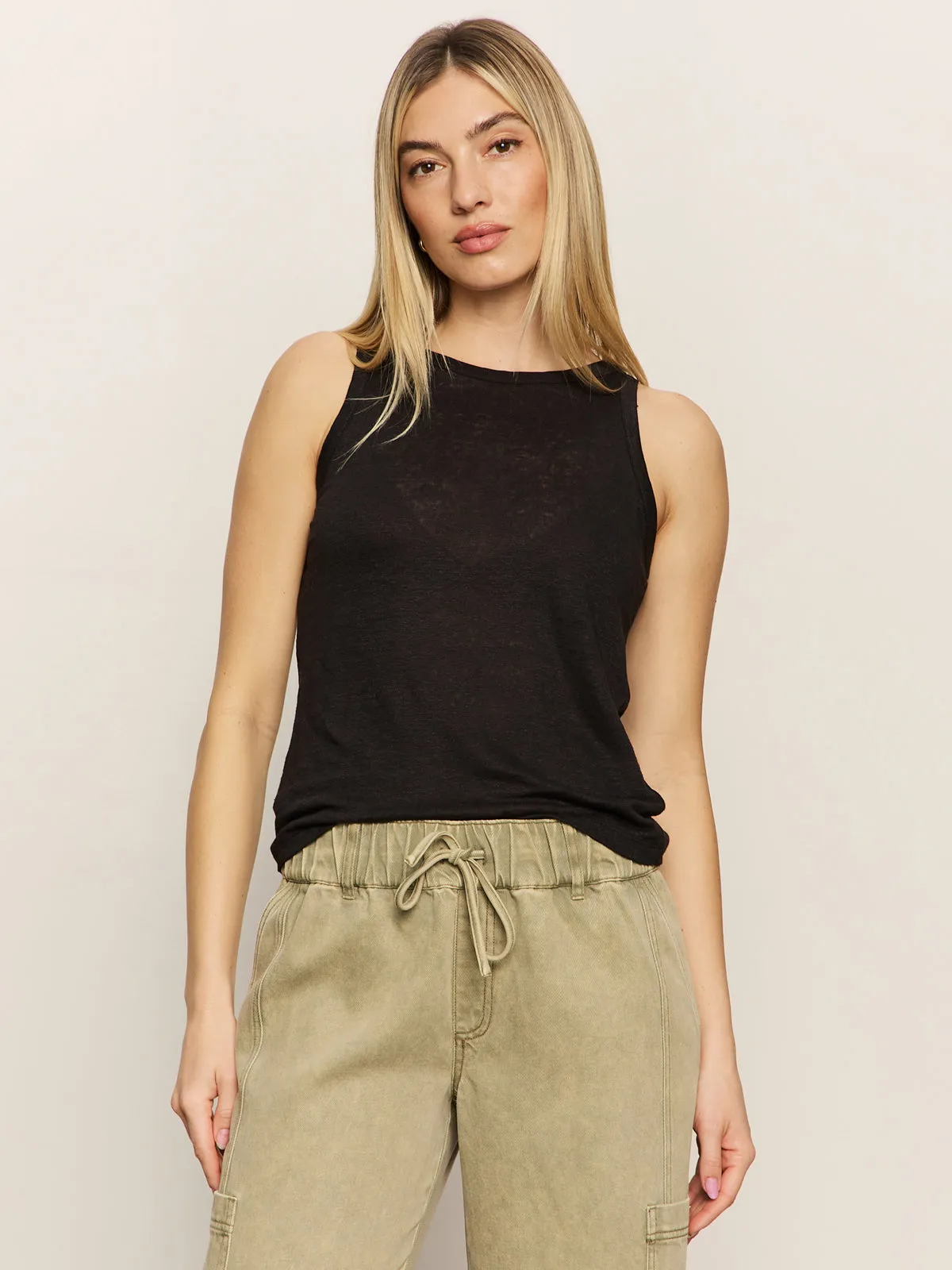 Linen Tank Black