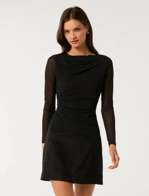 Raegan Ruched Mesh Top