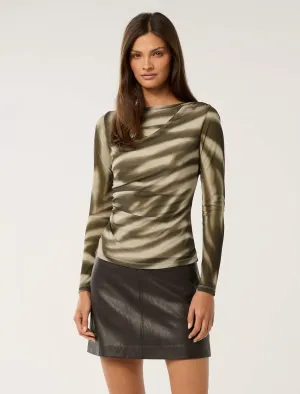 Raegan Ruched Mesh Top