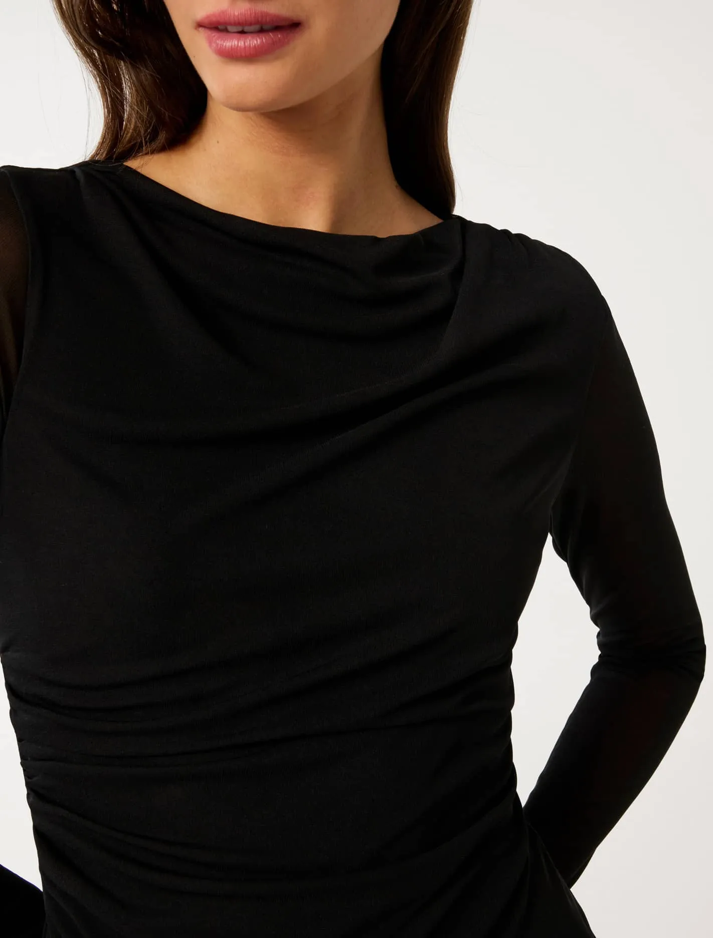 Raegan Ruched Mesh Top