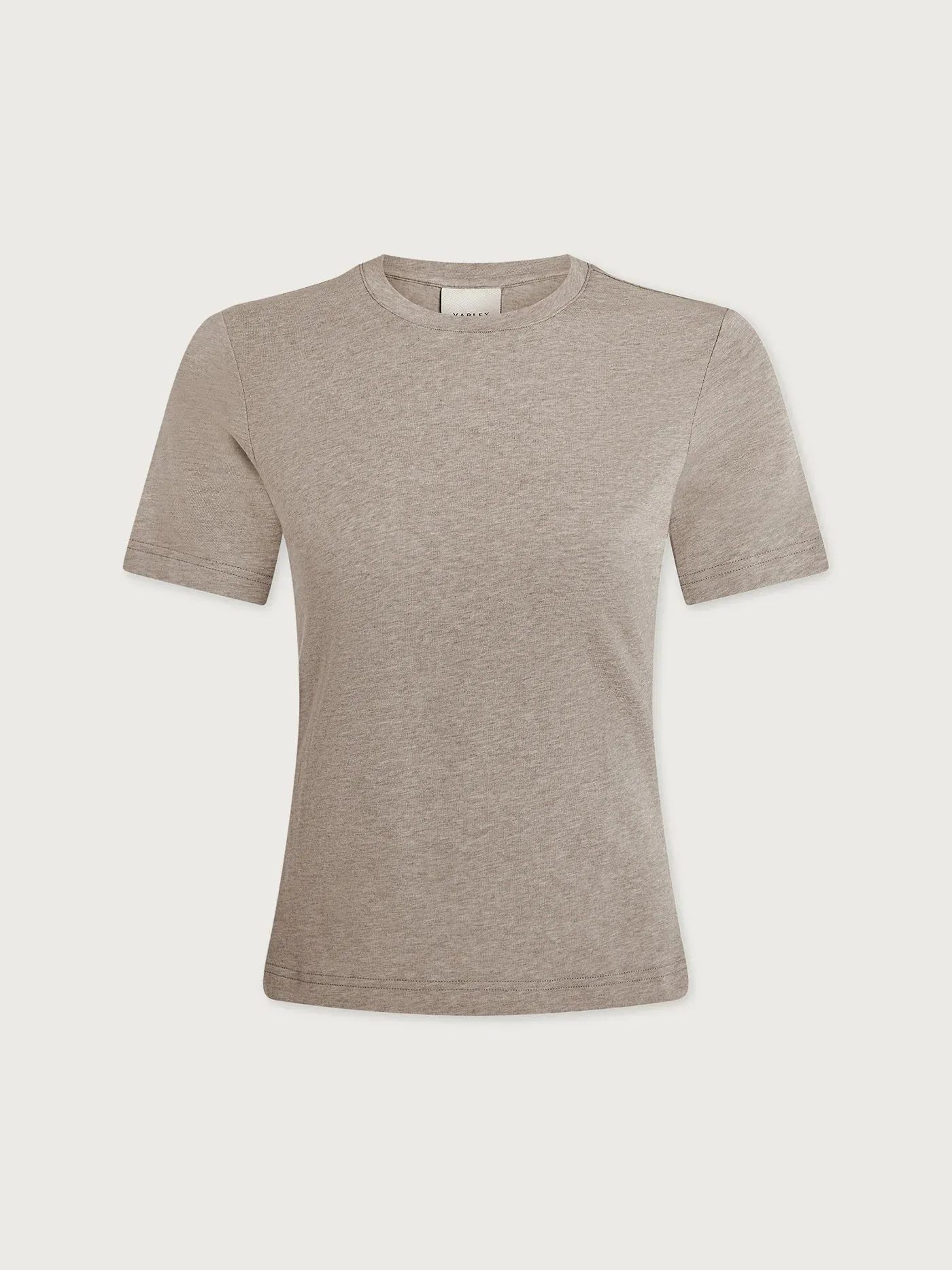 Regina Fitted Tee- Taupe Marl