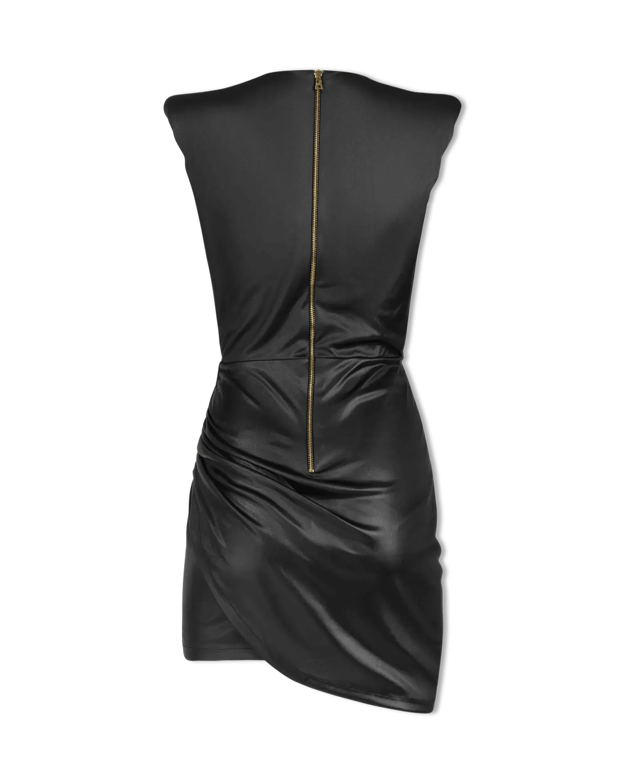 Sleeveless Draped Jersey Mini Dress