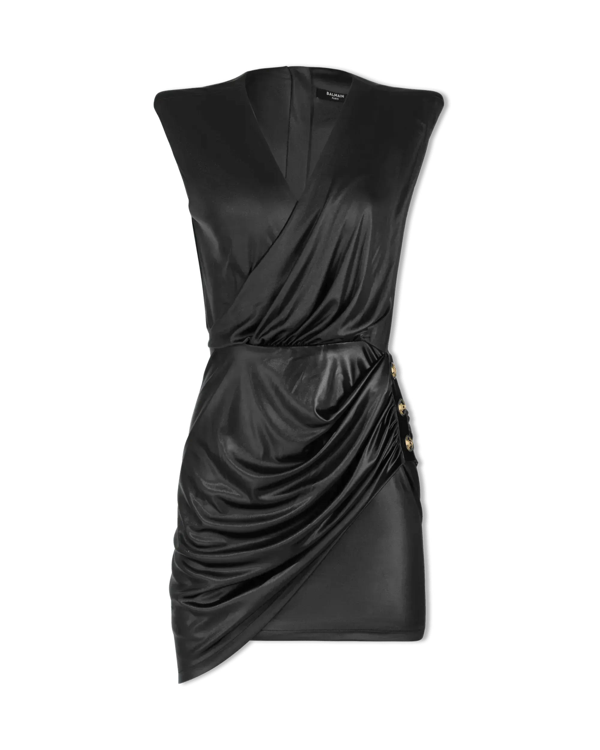 Sleeveless Draped Jersey Mini Dress