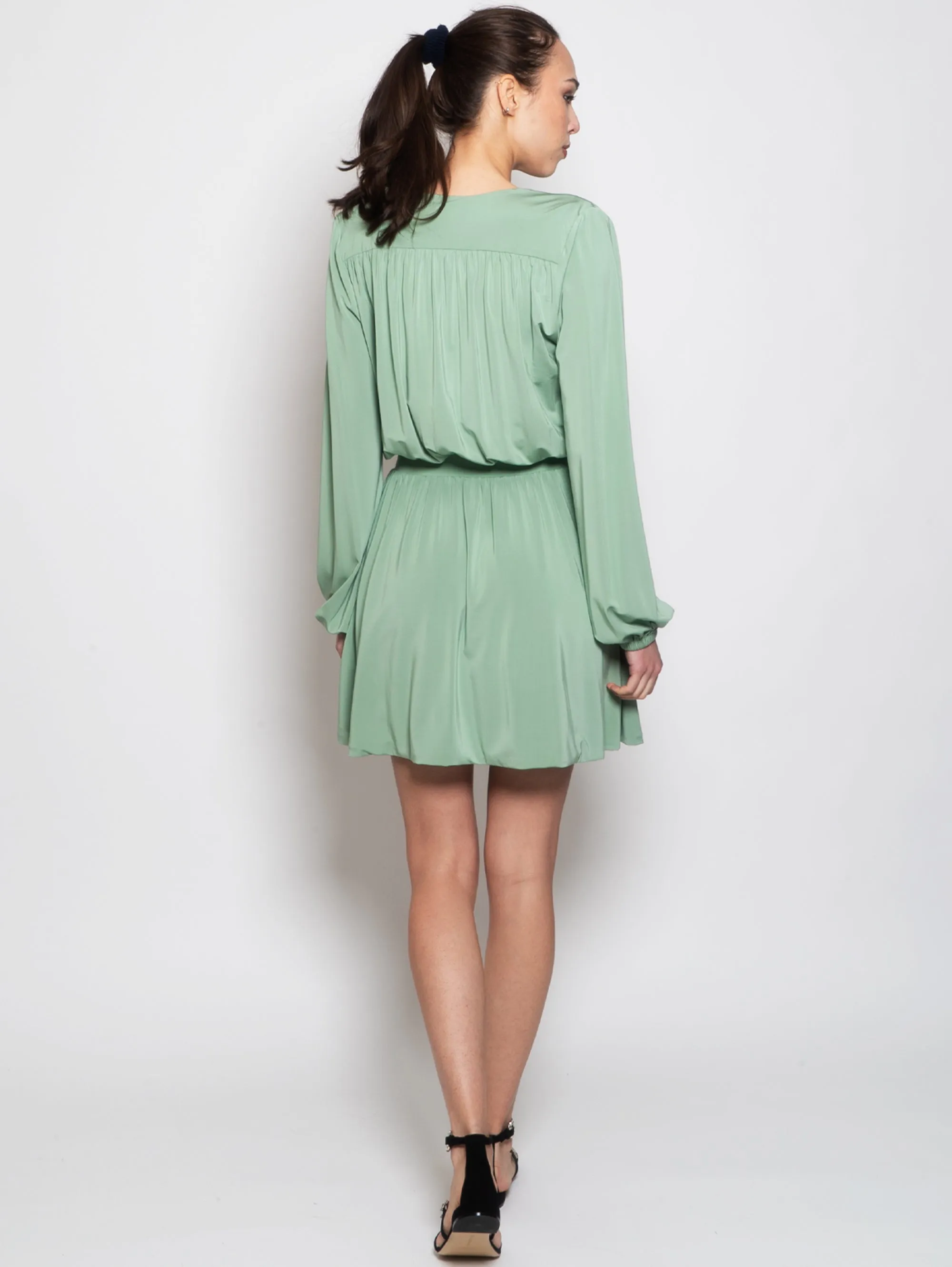 Water Green Pleated Dress