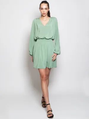 Water Green Pleated Dress