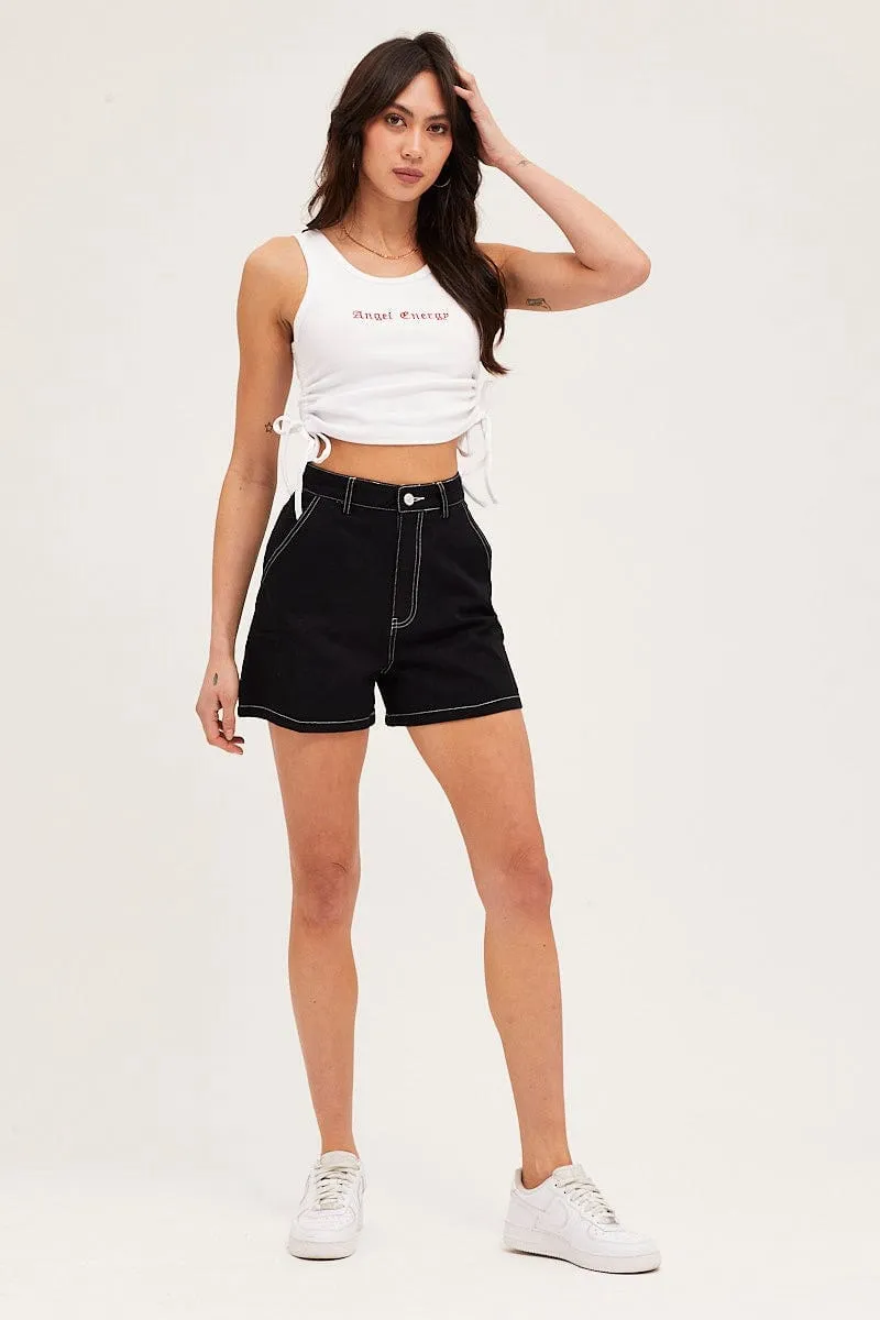 White Drawstring Top